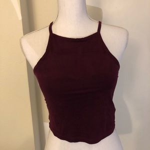 Velvet Burgundy Tank Crop Top